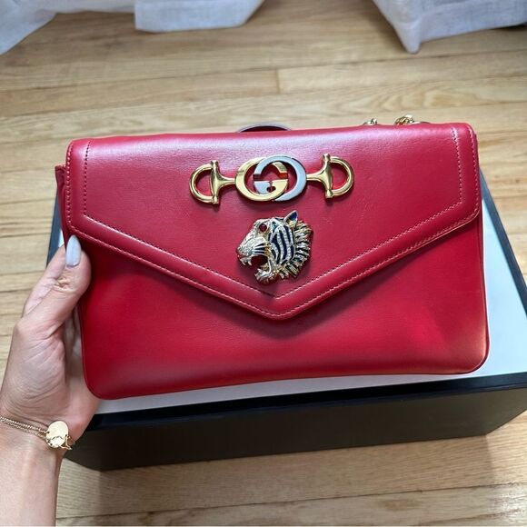 Gucci Med Rajah Red Shoulder Bags - Picture 2 of 16
